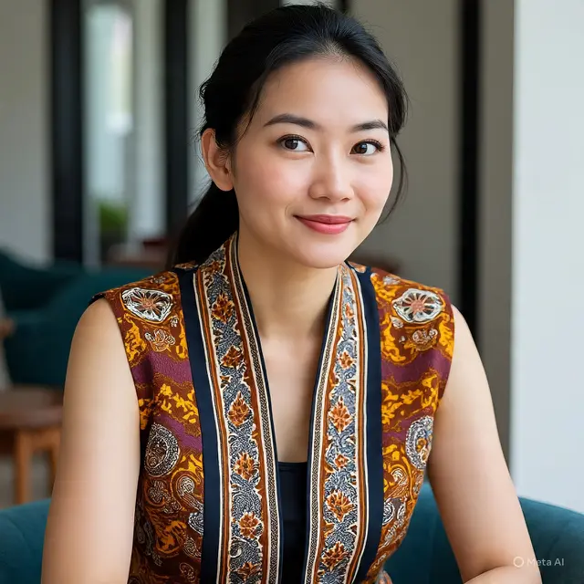 Model Rompi Batik Wanita Tanpa Lengan