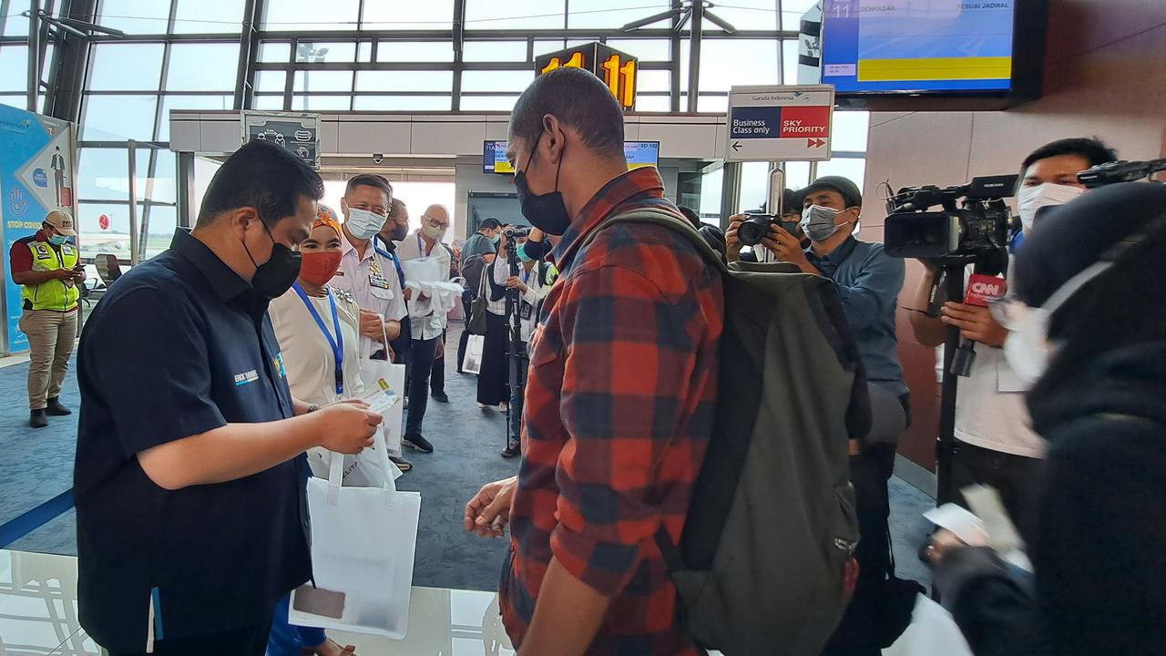 Pelita Air resmi terbangkan pesawat komersil terjadwal dari Bandara Soekarno Hatta, Tangerang, Kamis (28/4/2022).