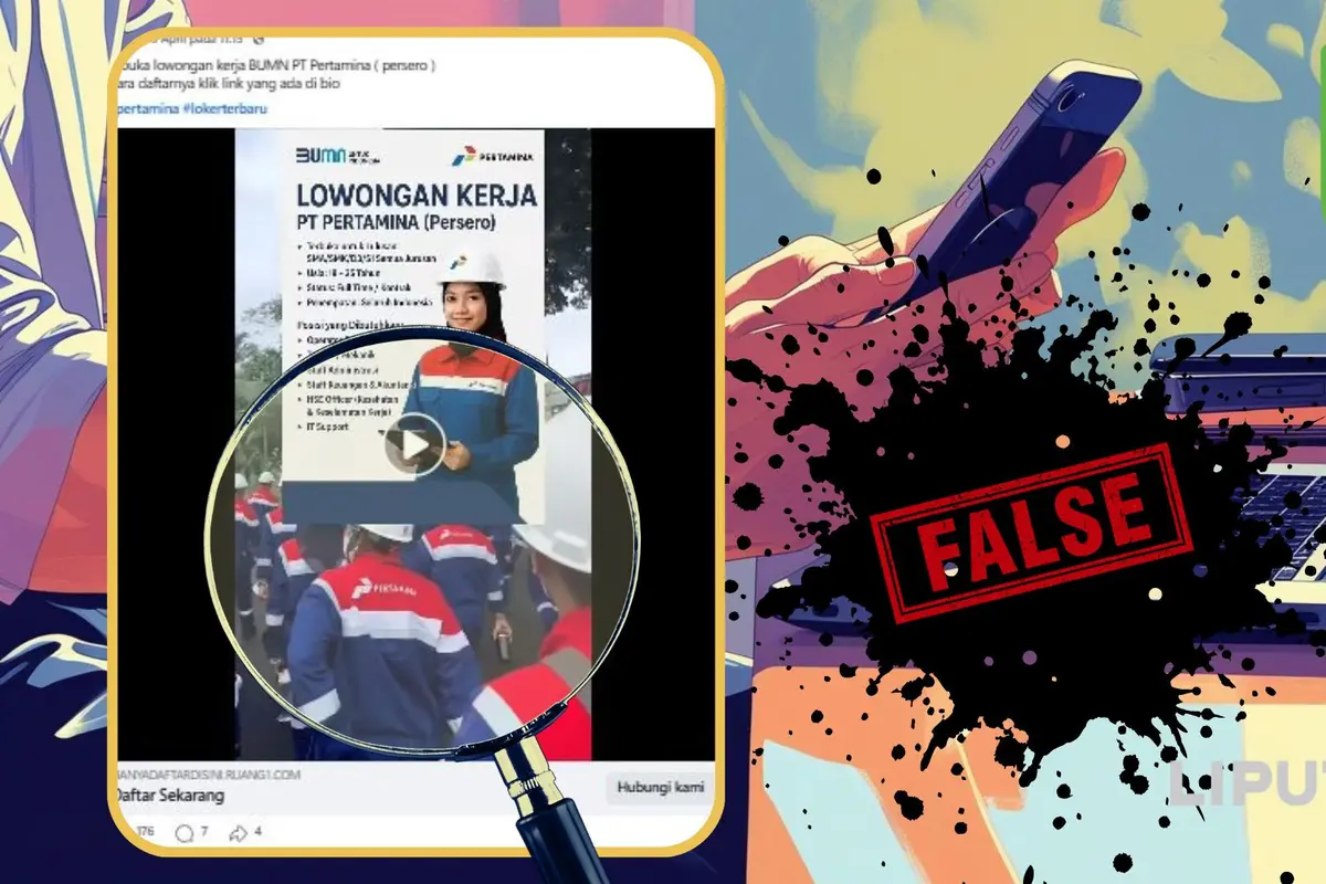 Cek Fakta Liputan6.com menelusuri klaim link pendaftaran lowongan kerja BUMN di Pertamina