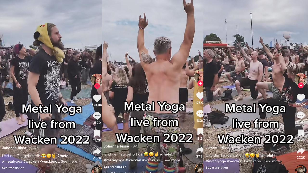 Cuplikan saat anak metal yoga di festival musik Wacken Open Air 2022 (Sumber: TikTok @johanna.risse)