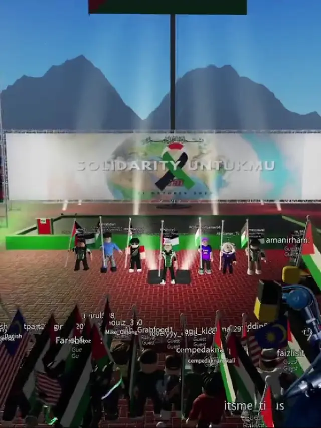 Aksi bela Palestina digelar gamer Malaysia di Roblox (Tangkapan layar TikTok @cikguzyd)