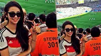 Salah satu fans timnas Jerman adalah artis cantik Velove Vexia, ia bahkan rela datang ke Brasil untuk menyaksikan aksi timnas Jerman