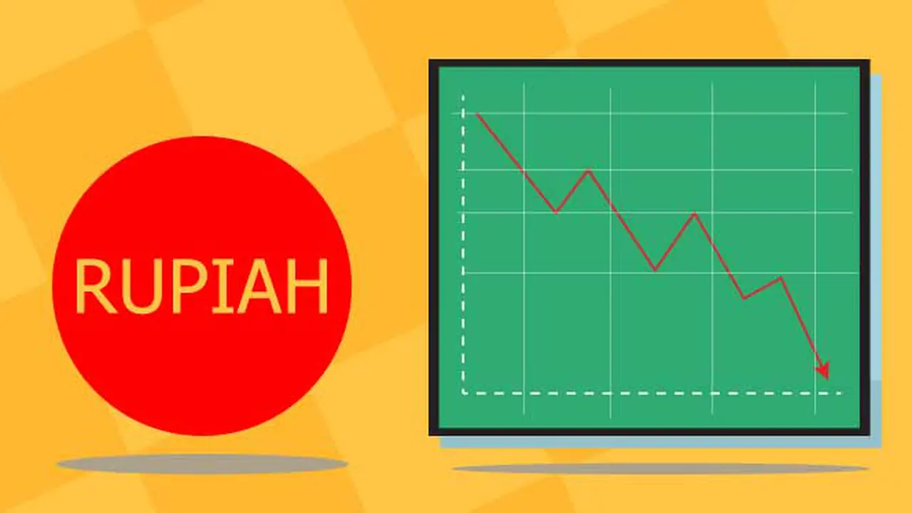 Ilustrasi Rupiah Turun