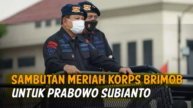 Sambutan Meriah Koprs Brimob Untuk Prabowo