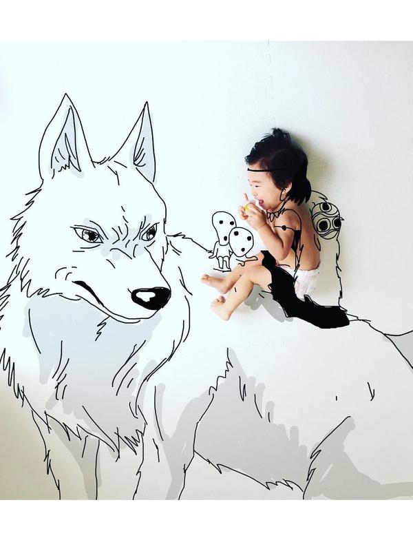 Kreatif Abis, Bapak Ini Sketsa Foto Anak Jadi Bentuk Anime (sumber:Instagram/yota7454)
