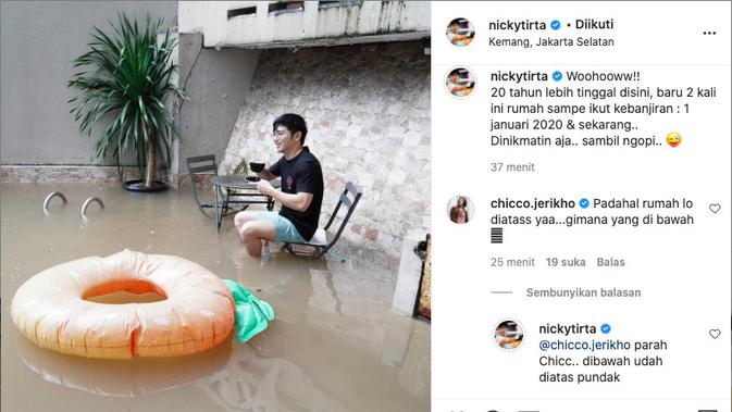 Kediaman Nicky Tirta Terendam Banjir untuk Kedua Kalinya Selama 20 Tahun. (instagram.com/nickytirta)