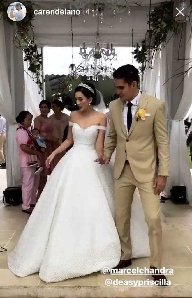 Marcel Chandrawinata resmi nikahi Deasy Priscilla. (Instagram/carendelano)