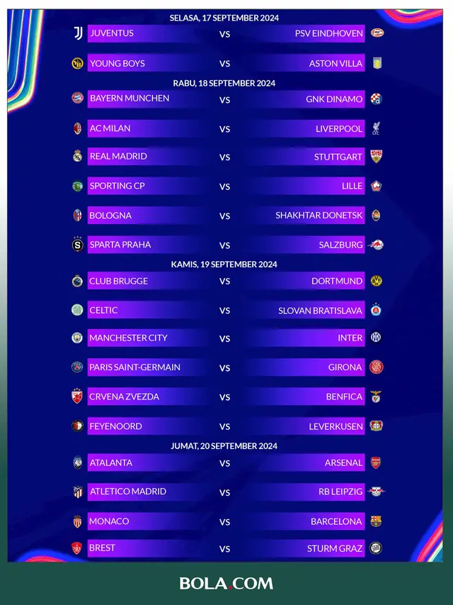 Infografis Jadwal Matchday Pertama
