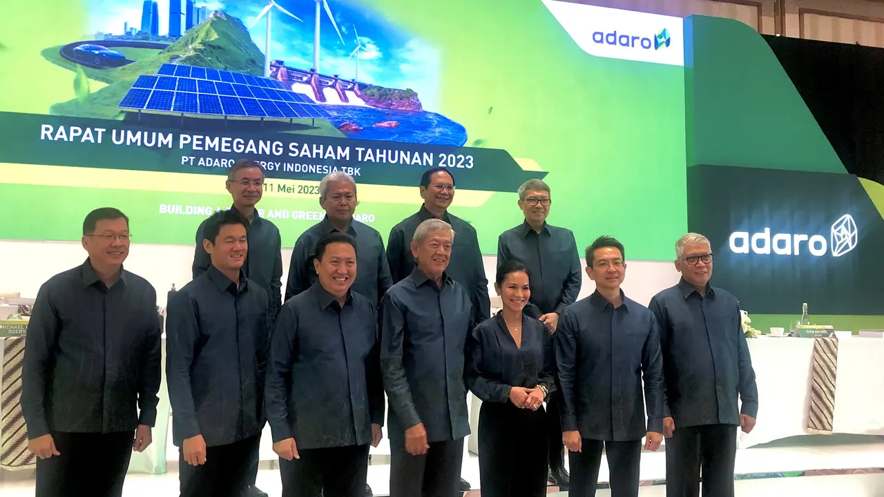 Rapat Umum Pemegang Saham Tahunan (RUPST) 2023 PT Adaro Energy Indonesia Tbk (ADRO), Kamis (11/5/2023). RUPST Perseroan memutuskan bagikan dividen 40 persen dari laba bersih 2022. (Foto: Liputan6.com/Pipit I.R)