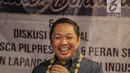 Pendiri Garbi Anis Matta saat berbicara dalam acara diskusi milenial di kawasan Jakarta, Minggu (14/7/2019). Anis mengapresiasi Sandiaga yang bisa move on dan tetap berjuang setelah kalah dalam pemilu. (Liputan6.com/Faizal Fanani)