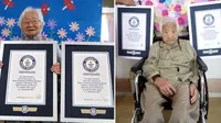 Pasangan kembar tertua tercatat di Jepang dengan usia 107 tahun.(Foto:Guiness World Record)