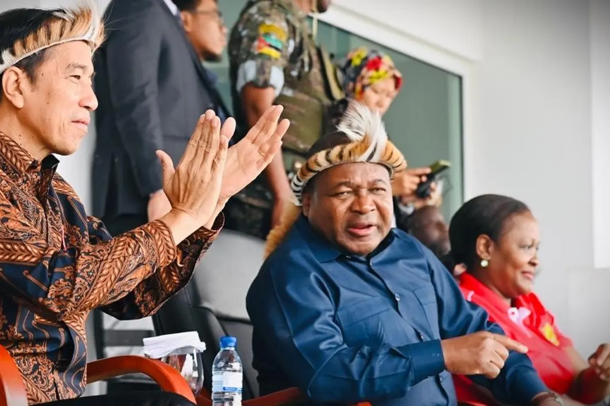 Presiden Joko Widodo atau Jokowi dan Presiden Republik Mozambik, Filipus Nyusi.