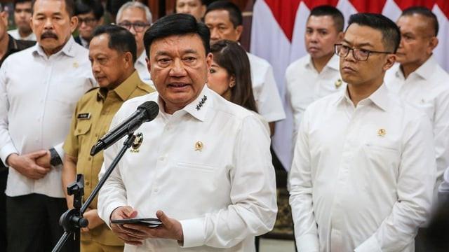 Menko Polkam Budi Gunawan saat memberikan keterangan pers di Kantor Menko Polkam. (Istimewa)