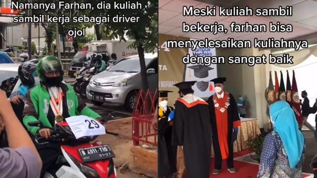 Buktikan Bisa Selesaikan Kuliah, Momen Wisuda Driver Ojek Online Ini Bikin Haru