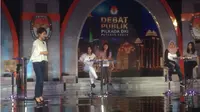 Moderator Debat Pamungkas Pilkada DKI 2017, Ira Koesno tengah mengikuti gladi bersih. (Liputan6.com/Muhammad Radityo Priyasmoro)