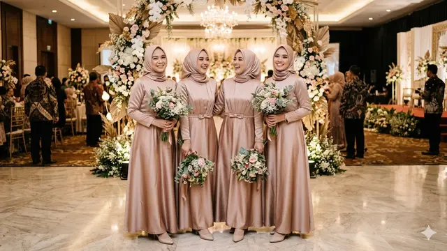 Model Baju Bridesmaid Hijab (Foto: Gemini AI)