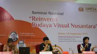Seminar nasional reinvensi budaya visual nusantara di Universitas Negeri Surabaya (Unesa) (Foto:Liputan6.com/Dian Kurniawan)