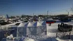Pemandangan umum wilayah tambang batu bara Listvyazhnaya, dekat kota Belovo di wilayah Kemerovo (26/11/2021). Lebih dari 50 orang dilaporkan tewas pada 25 November setelah asap memenuhi tambang batu bara Siberia dan penyelamatan usahanya berakhir dengan tragedi. (AFP/ Rostislav Netisov)