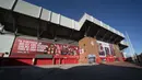 Foto yang diabadikan pada 2 Mei 2020 ini menunjukkan Stadion Anfield milik klub Liverpool saat berbagai kegiatan olahraga masih ditangguhkan selama pandemi COVID-19 di Liverpool, Inggris. (Xinhua/Jon Super)