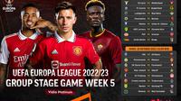 Jadwal dan Live Streaming Liga Europa 2022/2023 Matchday 5 di Vidio, 27&28 Oktober 2022. (Sumber : dok. vidio.com)