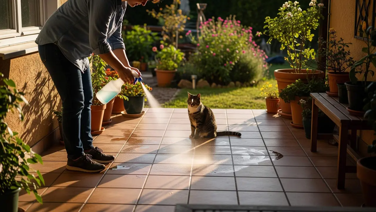 Cara Menghilangkan Bau yang Mengundang Kucing Datang ke Teras