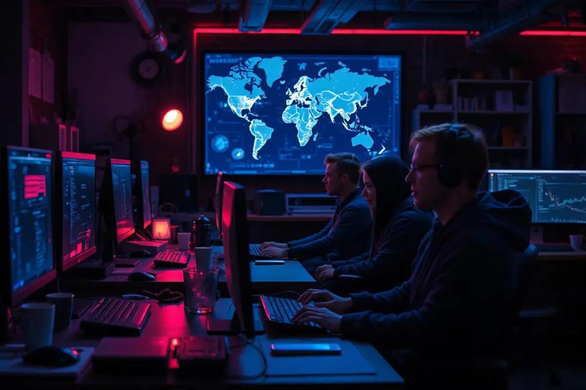 Ilustrasi peretas atau cyber hacker internet atau kripto. (Foto by AI)
