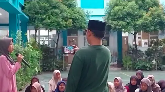 Adelaide Cheryl Adinda, siswa kelas 6C yang berhasil menjawab tantangan kegiatan Sambung Ayat.