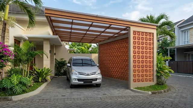 Model Roster untuk Area Carport agar Tidak Terlalu Terbuka (AI Generated)