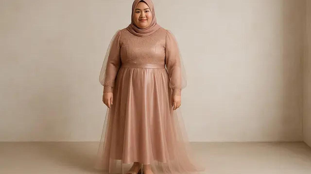 8 Model Dress Brokat untuk Orang Gemuk dan Pendek Berhijab, Pilih Ini Agar Terlihat Proporsional