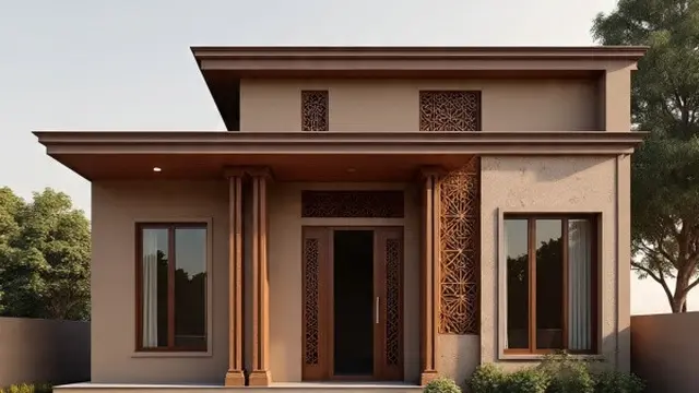 Ilustrasi Desain Fasad Rumah Islami (Meta AI)