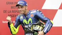 7. Valentino Rossi (Monster Energy Yamaha) - The Doctor menempati peringkat ketujuh klasemen sementara dengan 45 poin. Rossi hanya mampu finis ke sembilan pada balapan MotoGP Styria. (AP/Nicolas Aguilera)