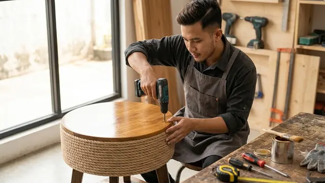 Cara Membuat Meja Mini dari Ban Bekas