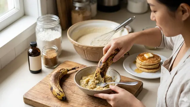 Cara Membuat Pancake 2 Bahan (Foto: Gemini AI)