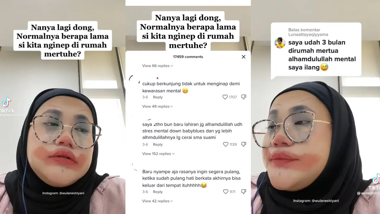 Viral Pengakuan Warganet terkait Tinggal di Rumah Mertua Saat Mudik Lebaran Idul Fitri (Sumber: TikTok/wulanestriyani)
