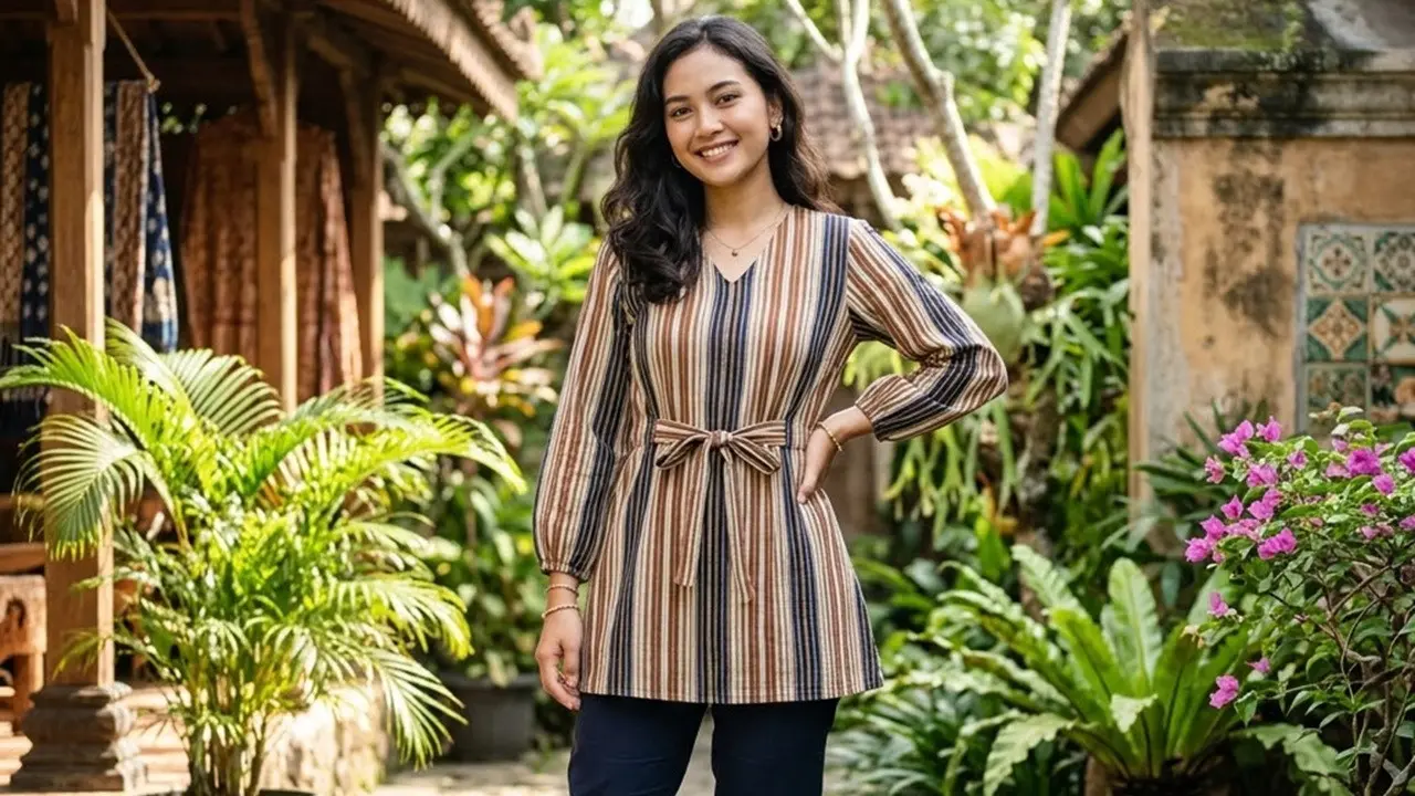 Model Baju Lurik Casual untuk Wanita