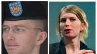 Bradley Manning (kiri) perubahan gender Chelsea Manning (kanan) (AFP/Arsip)