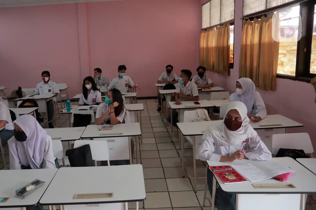 FOTO: Uji Coba Pembelajaran Tatap Muka di Tangerang