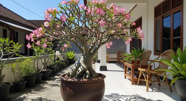 Kamboja Jepang (Adenium), Bunga Indah, Daun Tebal