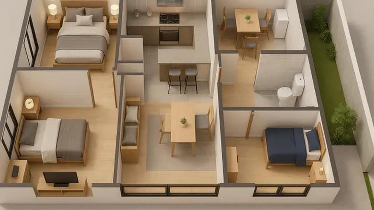 7 Desain Rumah 6x12 1 Lantai 3 Kamar Tidur, Nyaman untuk Keluarga Kecil Kekinian