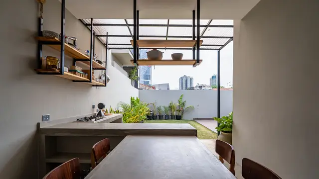 Model Dapur Kecil Meja Semen dan Ambalan Dinding/Ilustrasi Gemini AI