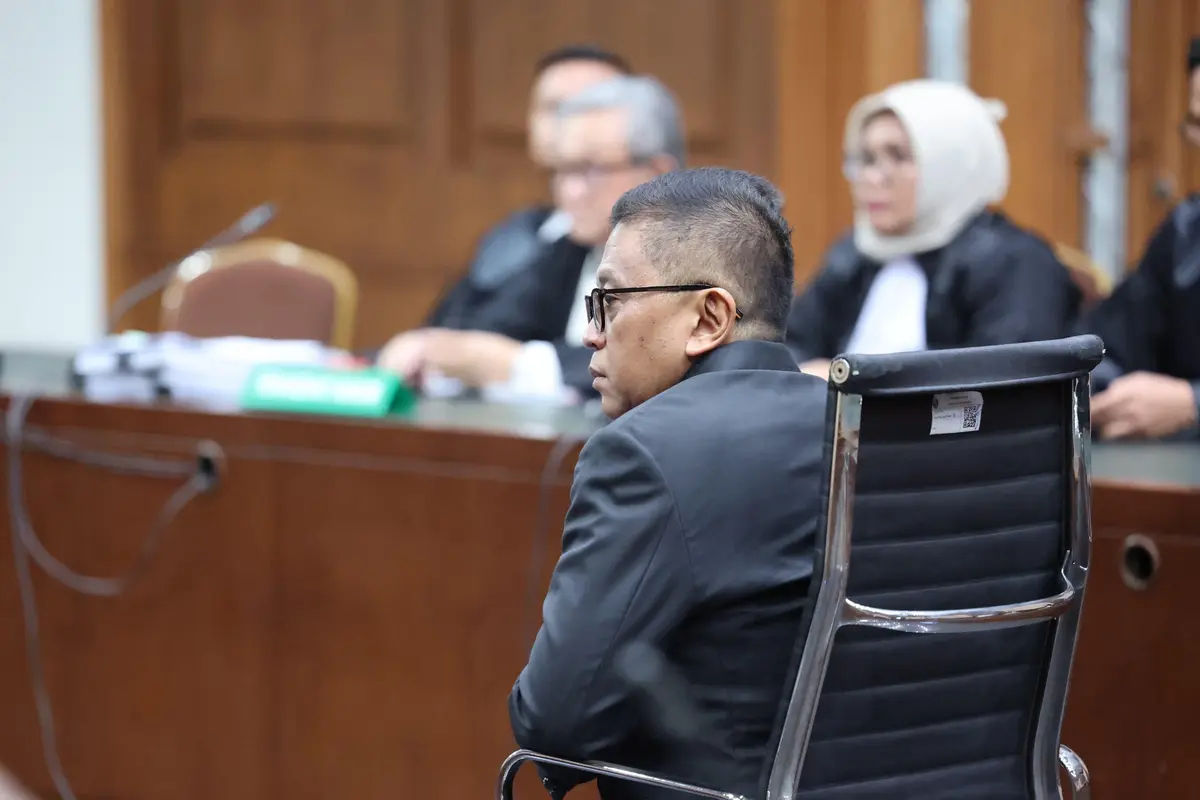 Sekjen PDIP hasto Kristiyanto mengikuti sidang Pengadilan Tipikor Jakarta Pusat. (Istimewa)