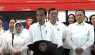 Presiden Joko Widodo (Jokowi) meresmikan LRT terintegrasi Jabodebek, Senin (28/8/2023). (Foto: tangkapan layar/Youtube Sekretariat Kabinet)