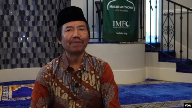 Presiden Indonesian Muslim Foundation, Adji Sudarmadji, di Los Angeles, California (VOA)