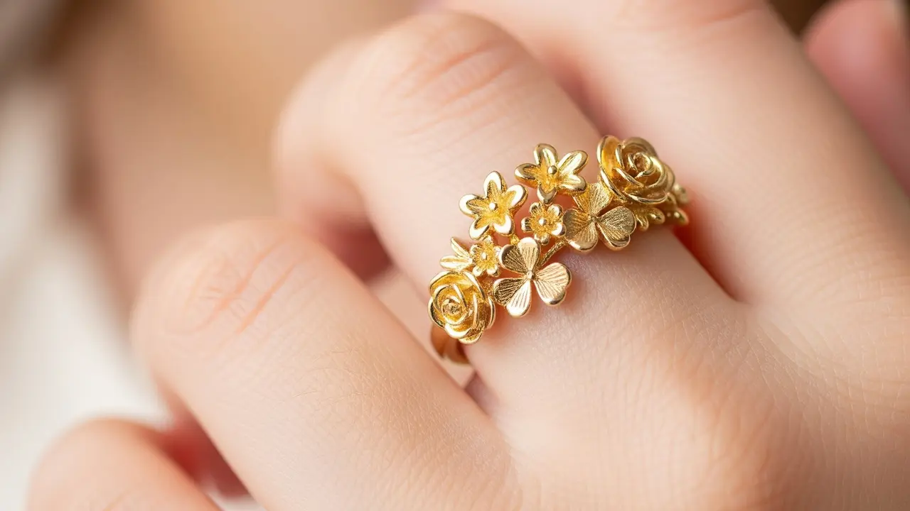 Model Cincin Emas Anak Perempuan (Image by Gemini AI)