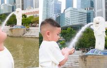Pose Rayyanza di Depan Patung Merlion Bikin Netizen Ngakak: Wudhu Aja Sampai Singapore!