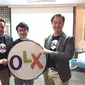 (ki-ka) CMO OLX Edward Kilian, COO OLX Doan Siscus, CCO OLX Agung Iskandar. (Liputan6.com/Jeko Iqbal Reza)