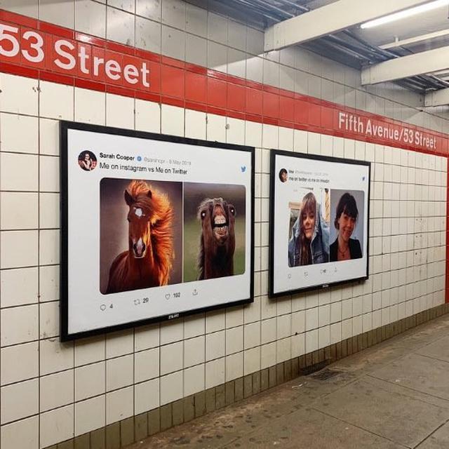 Twit Dipajang di Stasiun Kereta Amerika