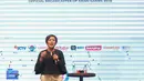 Direktur Progamming SCM Harsiwi Achmad membagi informasi tentang Emtek Group kepada peserta dalam EGTC 2018 di Universitas Kristen Petra Surabaya, Jawa Timur, Rabu (14/11). EGTC 2018 ini diadakan 13-15 Oktober 2018. (Liputan6.com/Faizal Fanani)