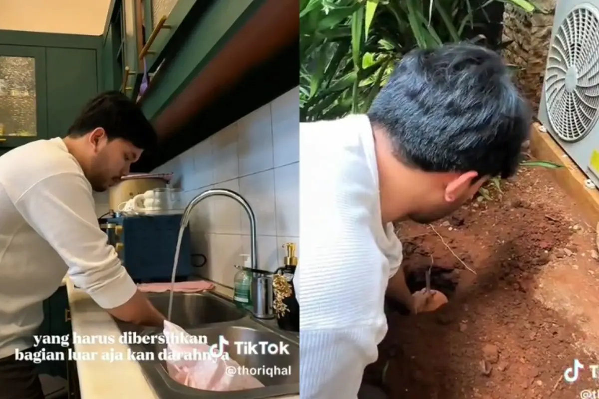Momen Menyentuh Thariq Halilintar Mencuci hingga Mengubur Kubur Ari-Ari Anak Pertamanya