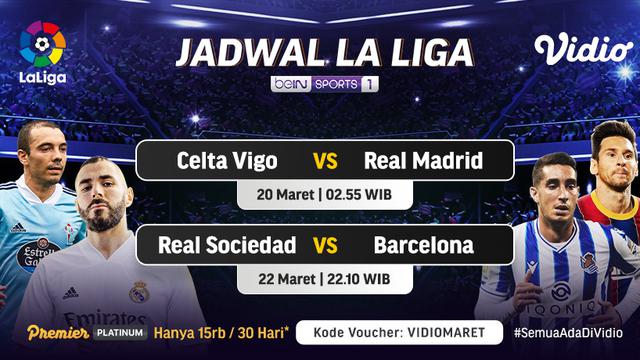 Jadwal Liga Spanyol pekan ke-28 di Vidio